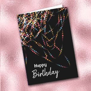 Colourful Star Lights Swirl Birthday Card