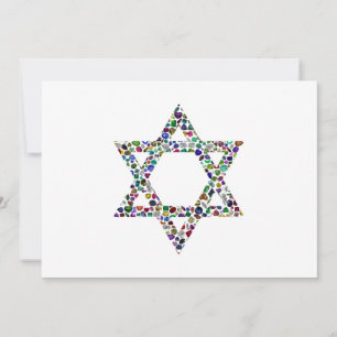 Colourful Star of David Invitation