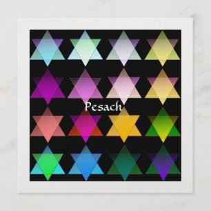 Colourful Star of David Seder Invitation