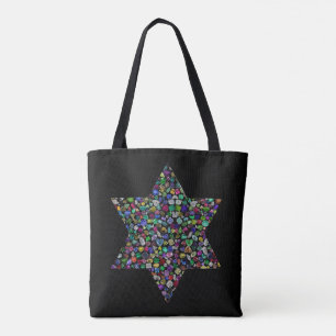 Colourful Star of David Tote Bag