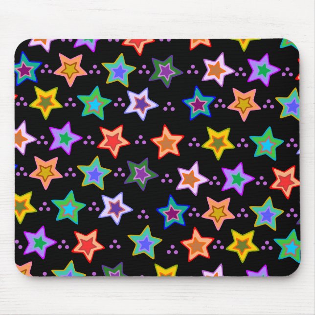 Colourful star pattern mouse mat (Front)