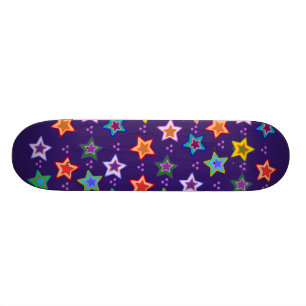 Colourful star pattern skateboard