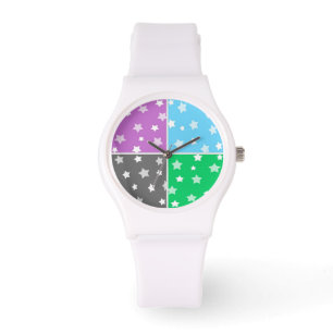 Colourful star pattern watch