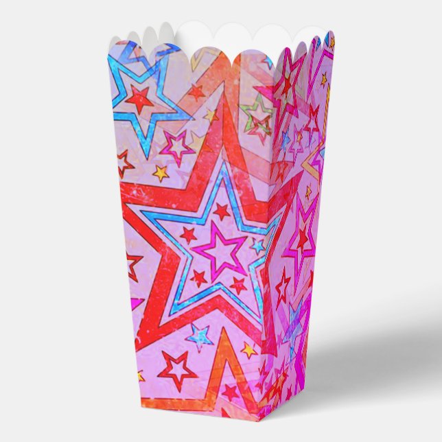 Colourful star shapes pattern 2a favour box (Front)