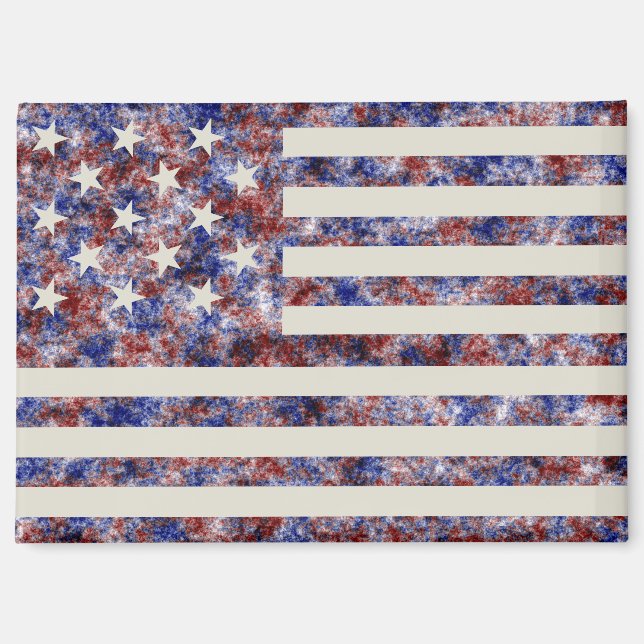 Colourful Star-Spangled Banner America Flag Magnet (Front)