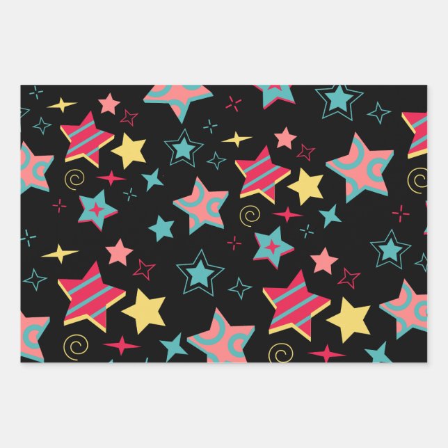 Colourful Star Wrapping Paper for Kids (Front)