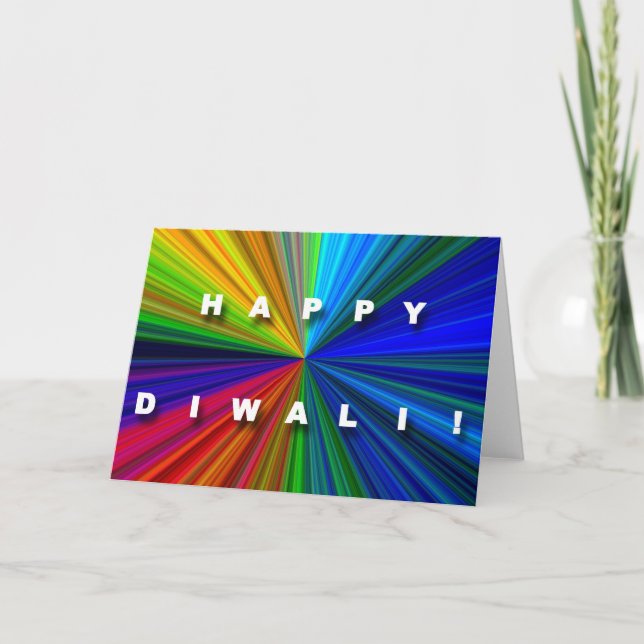 Colourful Starburst Diwali Card (Front)