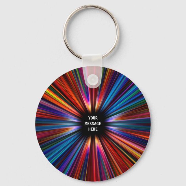 Colourful starburst explosion key ring (Front)