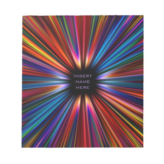 Colourful starburst explosion notepad (Front)