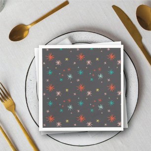 Colourful Starburst Fun Holiday New Year Eve Party Napkin
