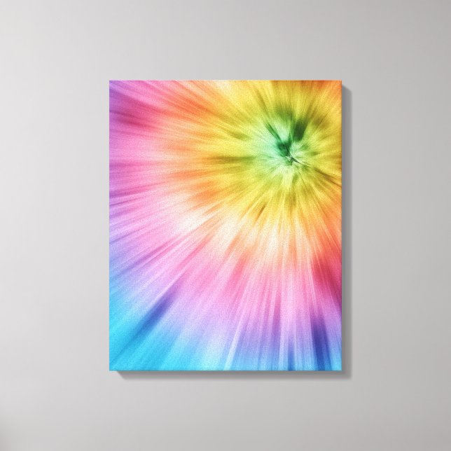 Colourful Starburst Tie Dye Canvas Print (Front)
