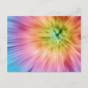 Colourful Starburst Tie Dye Postcard