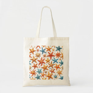 Colourful Starfish Ocean Pattern Tote Bag