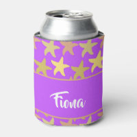 Colourful starfish on purple