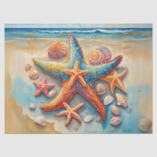 Colourful Starfish on the Shore Tissue Paper