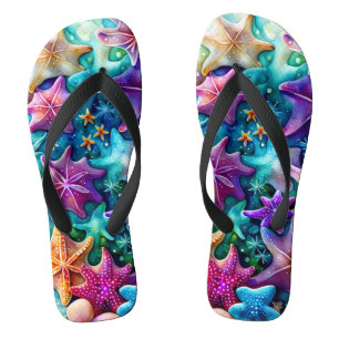 Colourful Starfish Pair of Flip Flops