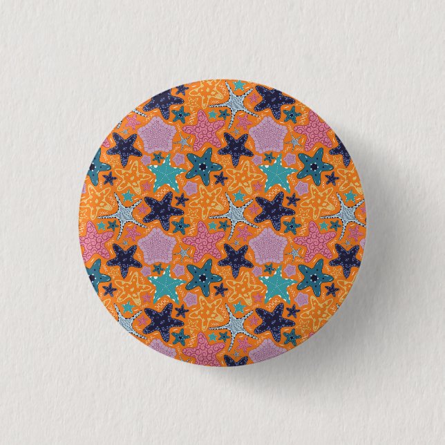 Colourful Starfishes 3 Cm Round Badge (Front)