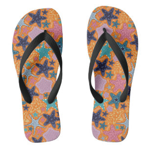Colourful Starfishes Flip Flops