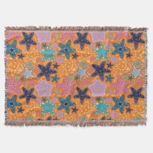 Colourful Starfishes Throw Blanket