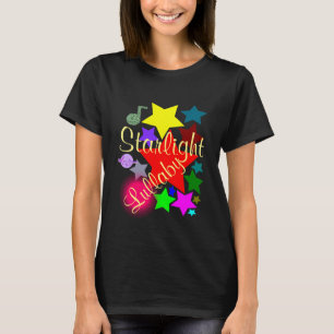 Colourful Starlight Lullaby Black T-Shirt