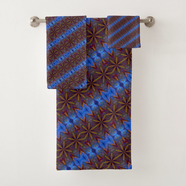 Colourful Stars Abstract Design   Bath Towel Set (Insitu)