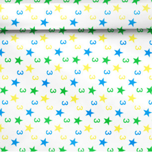 Colourful Stars Boys 3rd Birthday Wrapping Paper