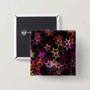 Colourful Stars Dance Whimsically 15 Cm Square Badge