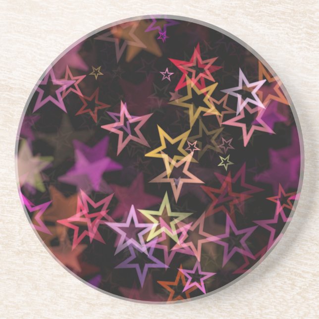 Colourful Stars Dance Whimsically  Coaster (Front)