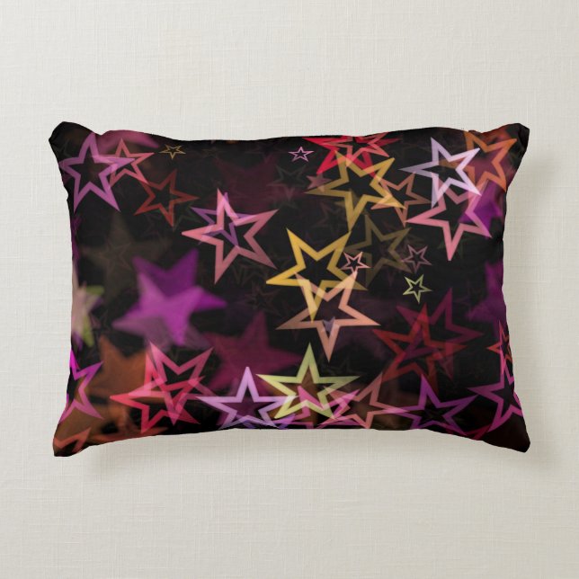 Colourful Stars Dance Whimsically  Decorative Cushion (Front)