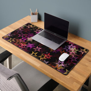 Colourful Stars Dance Whimsically Desk Mat