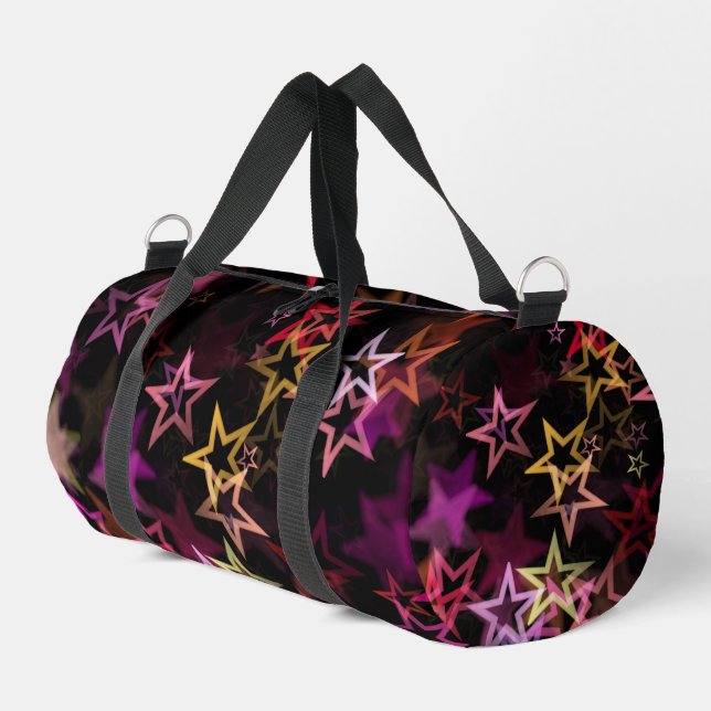 Colourful Stars Dance Whimsically  Duffle Bag (Left Corner)