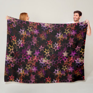 Colourful Stars Dance Whimsically  Fleece Blanket