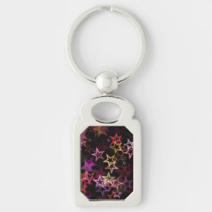 Colourful Stars Dance Whimsically  Key Ring