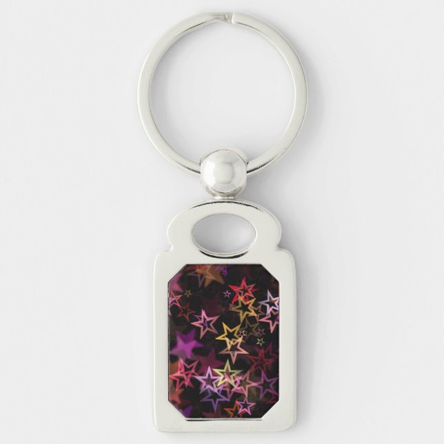 Colourful Stars Dance Whimsically  Key Ring (Front)