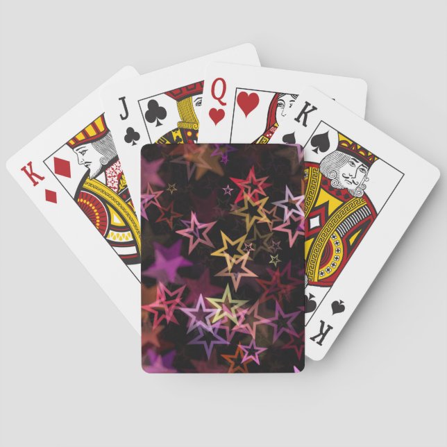 Colourful Stars Dance Whimsically  Playing Cards (Back)