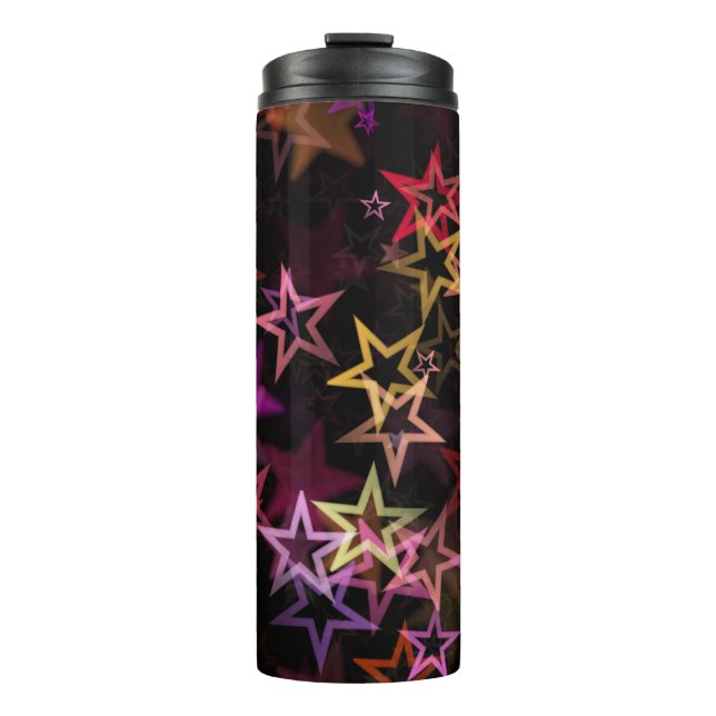 Colourful Stars Dance Whimsically  Thermal Tumbler (Front)