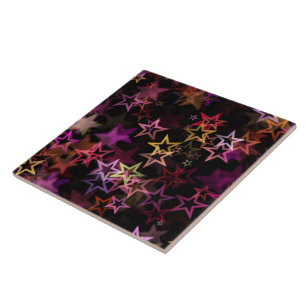 Colourful Stars Dance Whimsically  Tile