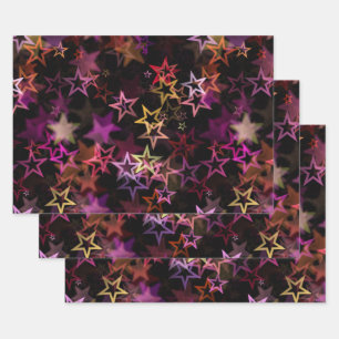 Colourful Stars Dance Whimsically Wrapping Paper Sheet