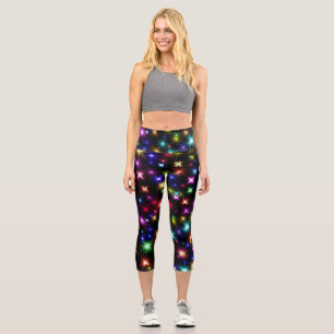 Colourful Stars Fireworks Design-27317 Capri Leggings
