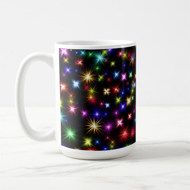 Colourful Stars Fireworks Design-27317 Coffee Mug (Left)
