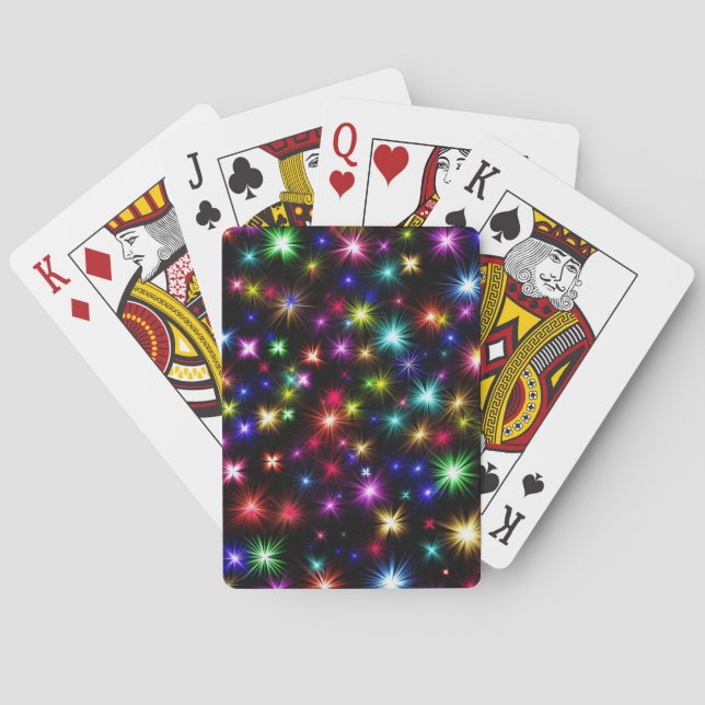 Colourful Stars Fireworks Design-27317 Playing Cards (Back)