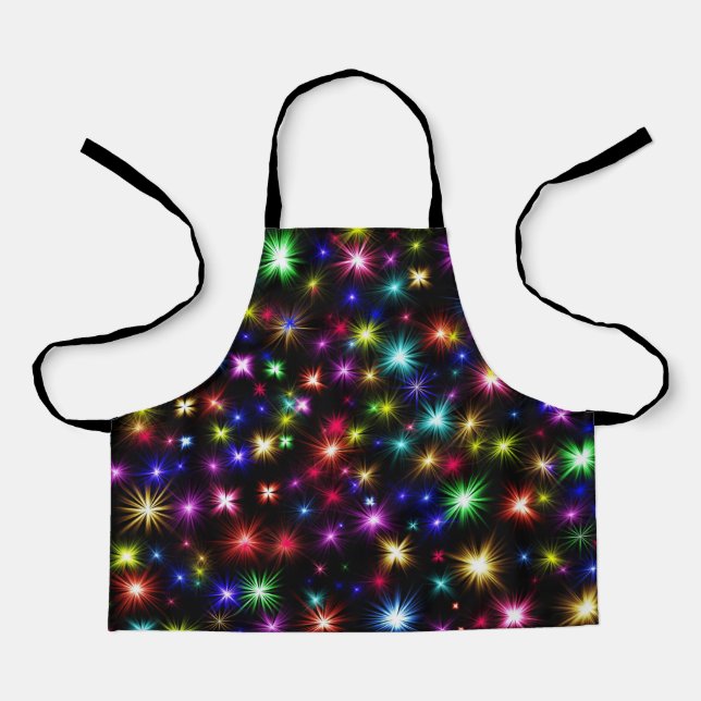 Colourful Stars Fireworks Design Apron (Front)
