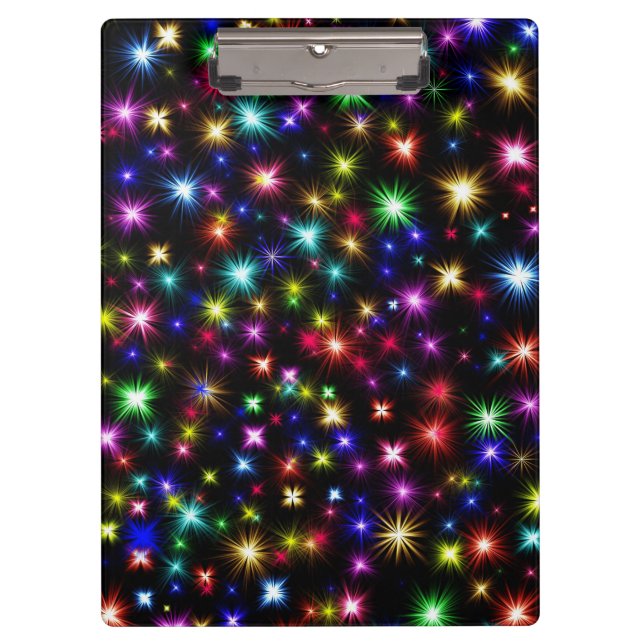 Colourful Stars Fireworks Design Clipboard (Front)