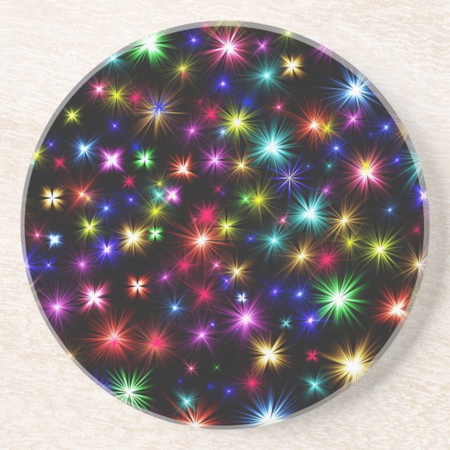 Colourful Stars Fireworks Design Coaster (Front)