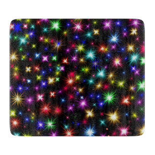 Colourful Stars Fireworks Design Cutting Board