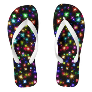 Colourful Stars Fireworks Design Flip Flops