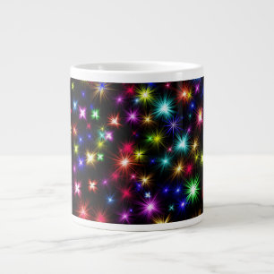 Colourful Stars Fireworks Design Large Coffee Mug