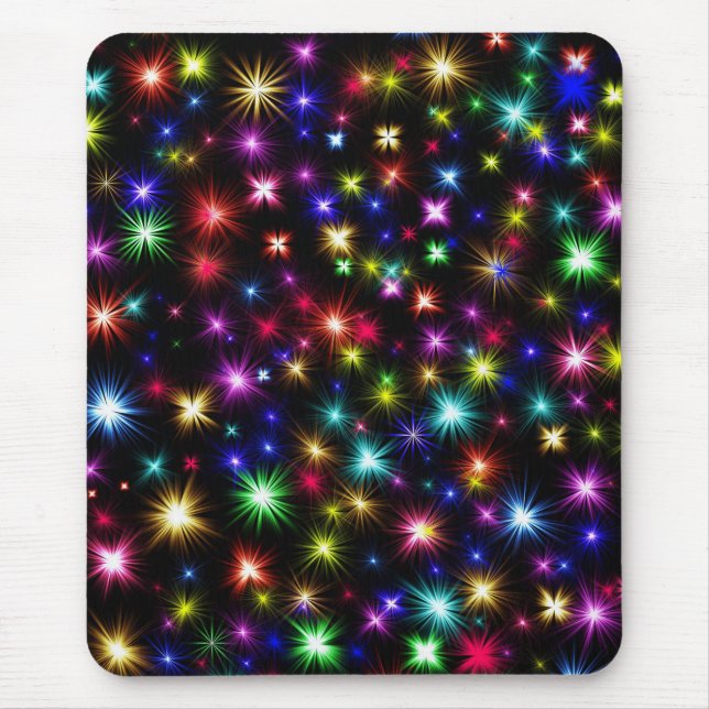 Colourful Stars Fireworks Design Mouse Mat (Front)