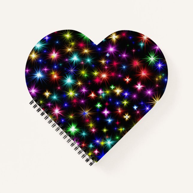 Colourful Stars Fireworks Design Notebook (Front)