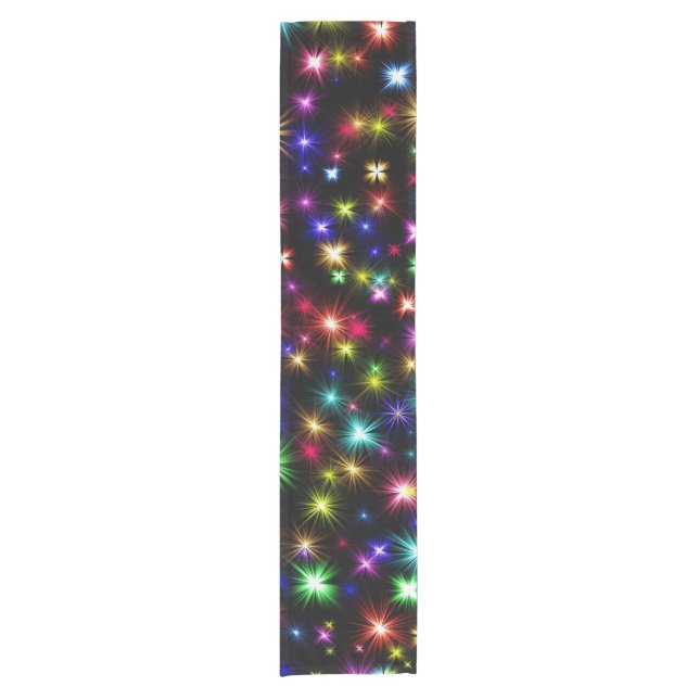 Colourful Stars Fireworks Design Short Table Runner (Front)